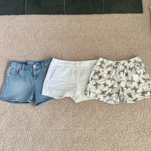 3 pair of girls shirts 10 white denim jcrew gap